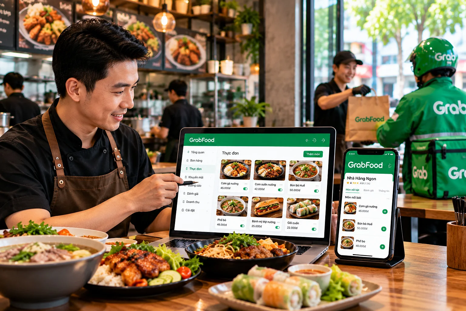 Quản lý và tối ưu thực đơn GrabFood cho nhà hàng và chuỗi F&B